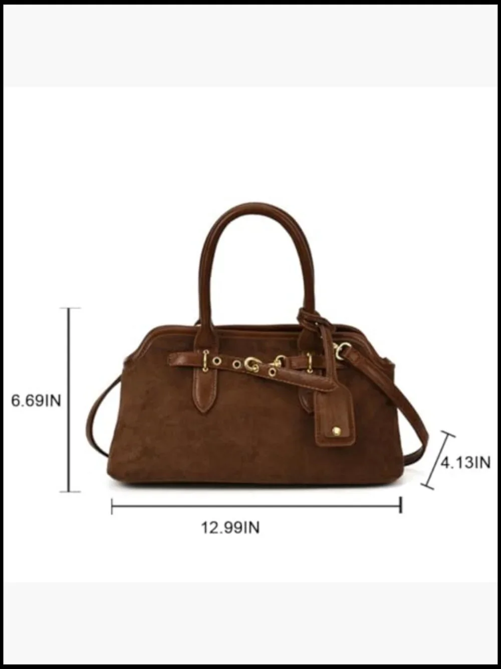 Faux Suede Slouchy Hobo Bag Tote Shoulder Crossbody Purse Vintage Fall Handbag